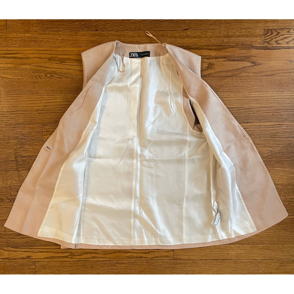 Zara Light Tan Buttoned Vest - Picture 4 of 7